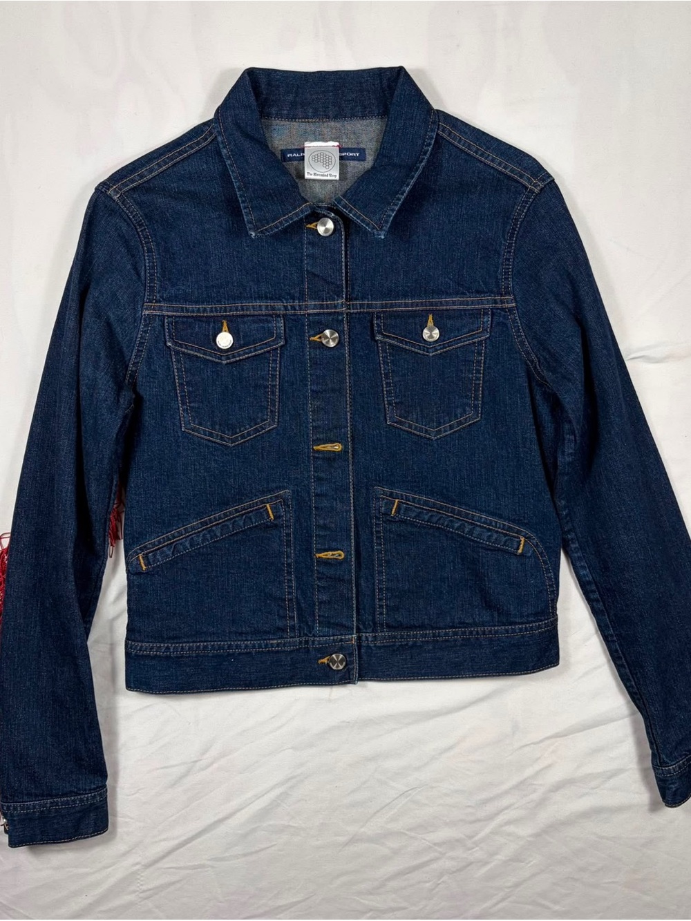 Vintage Ralph Lauren Sport Denim Western Jacket with Red Fringe - Picture 7 of 9